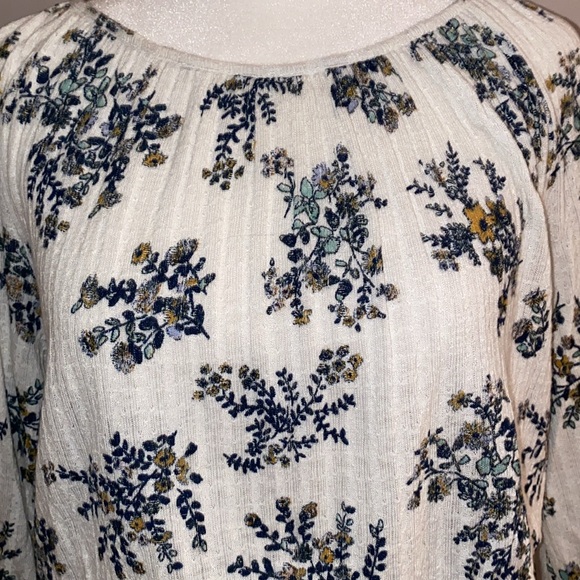 Lucky Brand Floral Open Shoulder Blouse - Picture 2 of 16